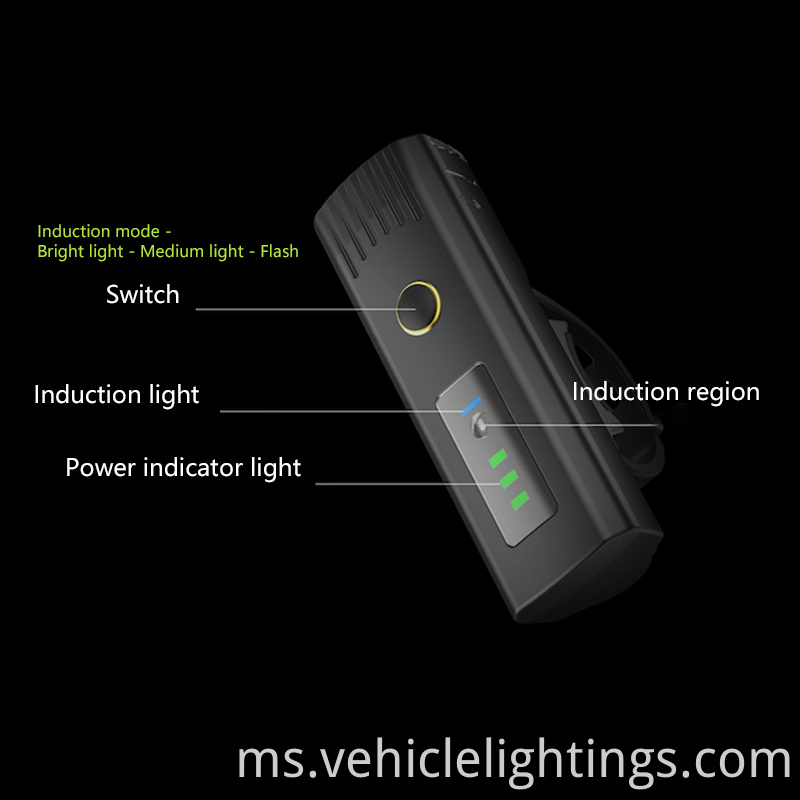 2023 Jualan Panas Jenis-C Bike Lampu Bike yang Boleh Dipulihkan Kepala Basikal dan Cahaya Keselamatan Basikal yang Boleh Diisi Cahyut Ekor